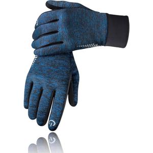 rivmount Lightweight Winter Running Gloves, Touch Screen & Anti-Slip Warm Thermal Glove Liners, Cool Weather Driving Cycling Hiking Biking Walking Sporting for Women Men (Medium, Blue)