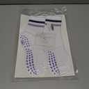 Sofier Pilates Grip Socks Women Crew Athletic Yoga Non-Slip Barre Slipper Workout Hospital Stripe (One Size, Purple/Pink)