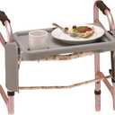 NOVA Folding Walker Tray Accessory Flip-Up Walker Tray with 2 Cup Holders for Food, Drinks & Personal Items No-Tool Installation Easy Up/Down Mobility Tray for Standard Walkers