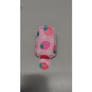 DtuiQSDRV Leather Magnetic Sunglass Holder for Car Sun Visor, Cute Eyeglass Ticket Card Hanger Clip, Universal Auto Interior Accessories for SUV Pickup Truck Pink Strawberry