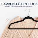 HOUSE DAY Black Velvet Hangers 60 Pack, Non Slip Clothes Felt Hanger Heavy Duty for Coat, Premium Slim Space Saving Suit Hangers for Closet Organizer, 360 Rotating Silver Hook