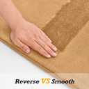 HUXMEYSON Bathroom Rugs Sets 2 Piece, Non-Slip & Quick Dry Bath Mat Set, Ultra Soft Velvet Bath Rugs for Bathroom, Toilet and Shower Floor, Khaki, 17"x24"+U Shape 20"x24"