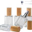 Perfume Atomizer, Glass Perfume Container,Travel Bottle Refillable, Empty Portable Leakproof Fragrance Spray Bottle (Beech 5pcs 15ml/0.5oz)