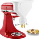 6-Piece Pasta Attachment for Kitchenaid Stand Mixer, Home made Pasta Press Attachment with 2 Feed Port, Durable for Kitchenaid Accessories and Attachments, Heavy Duty, Dishwasher Safe, Easy Clean