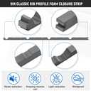 Pushglossy 30 Pcs 9 in Outside Metal Roof Foam Closure Strips Classic Rib Profile Foam for Metal Roofing R Panels 3 ft Long Corrugated Metals Roof Closure Strips Weatherproof Seal to Block Gaps, Noise