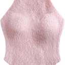 MakeMeChic Women's Turtleneck Sweater Vest Y2k Asymmetrical Sleeveless Fitted Knit Tops XS
