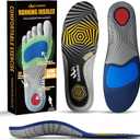 Running Insoles for Men Women & Plantar Fasciitis Relief Shoe Insoles, Extra Shock Absorption Boosts Sports Performance & Arch Support Inserts for Reduce Fatigue -Low Arch Running Shoe Inserts-D