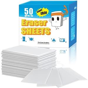 50PCS Magic Cleaning Sponge Eraser Sheets, Reusable Thin Nano Cleaner Pads Eraser Wipes for Kitchen Shoe Furniture Bathroom Shower Sink Hard-to-Reach Places