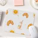 Seorsok Cute Milk & Egg Patterns Mouse Mat,Premium Textured Mouse Pads for Office Laptop,Washable Square Cute Mousepads with Extended Stitched Edges Non Slip Rubber Base 9.5"x7.8"x0.12" Inch,White