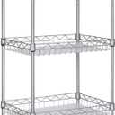 Storage Shelves, 5-Tier Wire Shelving Unit with Baskets Storage Rack Corner Shelf Shelving Adjustable Storage Shelf, 11.8" D x 15.7" W x 62.99" H,Silver