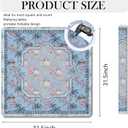 Blue Tropical Chinoiserie Floral Mahjong Mat for Table(31.5" x 31.5"), Pink Blossom Oriental Lantern Non-Slip Noise Reduction Mahjong Table Cover for Card Board Tile Games Poker Dominoes