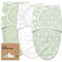 3-Pack Organic Baby Swaddle Sleep Sacks - Swaddles for Newborns, Infant 0-3 Months, Baby Girls, Boys, Soft & Snug Newborn Sleep Sack, Nursery Swaddling Blankets (Cloud, OS)