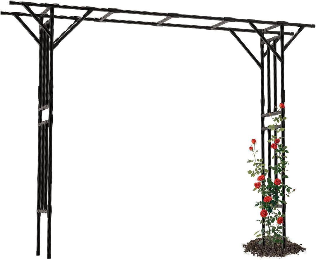 Supersize Flattop Garden Arch - 141" L x 106" H Garden Arch Trellis for Climbing Plants Outdoor (Pipe Diameter - 25MM), 141" * 106" * 20"