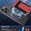 Upgraded for Magsafe Wallet, Strongest Magnetic Wallet for iPhone 17/16/15/14/13/12 Series, Magnetic Card Holder with 2 Card Slots, RFID Blocking, Vegan Leather, Fit 7 Cards, Red