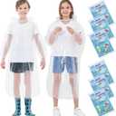 TUNCHMO Disposable Rain Ponchos Family 6 Pack/Adults 4-10 Pack/Kids 6 Pack-50% Thicker with Sleeve