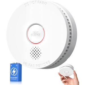 Ecoey Smoke Detector, Smoke Alarm with Advanced Photoelectric Technology, Fire Alarm Smoke Detector with Test Button and Low Battery Reminder, Fire Alarm Used in Bedroom, Home, FJ138, 3 Pack