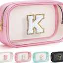 YOOLIFE Birthday Gifts Clear Makeup Bag Cosmetic Bag Pink Preppy Stuff Travel Accessories Makeup Pouch Birthday Gift for 4 5 6 7 8 9 10 11 12 Year Old Girls Graduation Teacher Gift K
