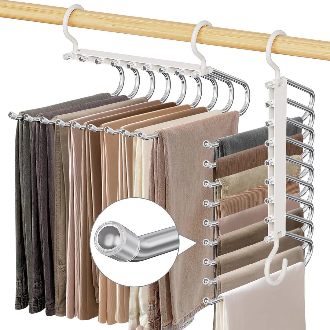  Layers Pants Hanger Space Saving Non-Slip Closet Organizer