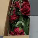 Hotop 40 Pcs Rose Artificial Flowers Bulk with Long Stem,Realistic Silk Fake Roses Bouquet for Home Wedding Centerpieces Party Table Decoration Valentines Gifts(Wine Red)