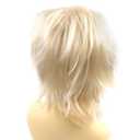 Modernfairy Anime Halloween Wig Platinum Blonde for Cosplay Party, Synthetic Layered Short Hair Wigs with Bangs, Pastel Wigs for Women Men