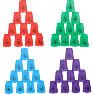  Sport Stacking Cups, 48pcs Sports Stacking Cups Sport Training Games for Travel Party Challenge Competition Gift for Kids and Adults