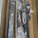 BLIKA Complete Set 36" Stair Railing Post Kit(Post 35"x2"x2"), Black 25-35 Angle Drilled Line Post, Invisible Cable Railing System Kit Include 3Pack Stair Posts, 1/8" Stainless Cable(No Handrail)