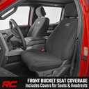 Rough Country Neoprene Front & Rear Seat Covers for Ford F-150, Lightning, F-250 & F-350 (2015-2026) Crew Cab w/Front Bucket Seats & Rear 60/40 Split