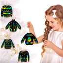 Wettarn 48 Pcs Ugly Sweaters Scratch Paper Christmas Scratch Ornaments for Kids Rainbow Art Christmas Tree Ornament Scratch Paper with Wooden Stylus for Kids Adults Christmas Party Handcraft Gift