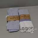 Ruvy Home Basics Turkish Hand Towels for Bathroom Set of 2 | 18"x40", Cotton | Decorative Towel for Bathroom, Kitchen, Dishcloth, Tea, Yoga, Face, Gym - Navy (Modern - 2 Pack)