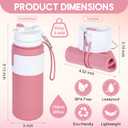 LemonRoad 2 Pcs 26 oz Silicone Collapsible Water Bottle, Portable Foldable Water Bottle Leakproof with Carabiner Reuseable Lightweight for Travel Sports Hiking Camping Cycling Office (Black,Pink)