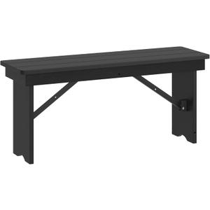 Flash Furniture Hercules Commercial Farmhouse Folding Bench, Antique Solid Pine Entryway Bench, Foldable Locking Legs, 40" x 12", Black Wash