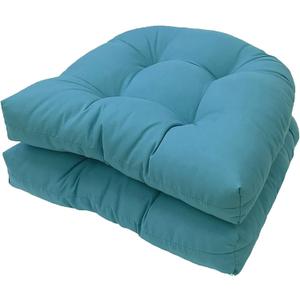 Waterproof Chair Cushions Set of 2 Outdoor,Tufted Thicken Weather and Fade Resistant Kitchen Seat Cushions,Patio Chair Pads for Garden Furniture Sofa Couch (Sky Blue)