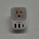 European Travel Plug Adapter USB C, TESSAN International Plug Adapter with 4 AC Outlets 3 USB Charging Ports, Type C Europe Power Adaptor for US to EU France Germany Iceland Spain Italy