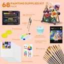 Nicpro 68PCS Acrylic Paint Canvas Set for Adults, Art Painting Supplies Kit with 24 Acrylic Paints,Table Easel,8 Canvas Panels,12 Brushes,Paper Pad,Cleaning Cup, Sponge, Palette for Beginner Artist
