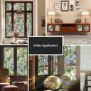3D Stained Glass Window Film, Decorative Window Privacy Film for Bathroom, Front Door, Home, Sun Blocking Heat Control, Static Cling, Beast Rose 23.6inch x 35.4inch