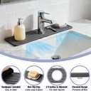 Faucet Mat for Kitchen Sink, Diatomite Stone Drying Mat & Sink Protector, Prevent Moisture, Quick-Dry Splash Guard for Kitchen & Bathroom Counter, Dark Grey, 23.6" x 3.9"