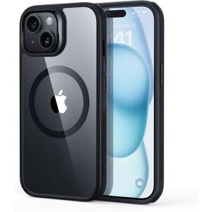 ESR for iPhone 15 Case, Compatible with MagSafe, Military-Grade Protection, Yellowing Resistant, Scratch-Resistant Back, Magnetic Phone Case for iPhone 15, Classic Series, Clear Black