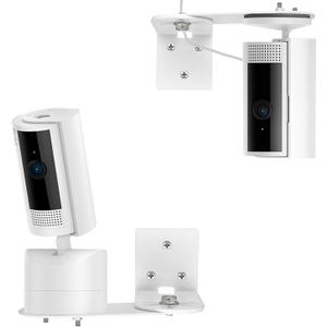 Adhesive Wall Mount Bracket for Ring Indoor Cam (2nd Gen & 1st Gen) and Ring Pan-Tilt Indoor Cam, 300 Degree Adjustable Swivel, No Drill, Let Security Cameras Get The Best View (White 2Pack)