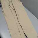 ISEEGZ 30" Men's Linen Pants Casual Dress Pants Drawstring Lightweight Business Trousers with 4 Pockets Beach Summer Khaki