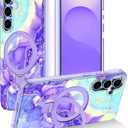 Magnetic for Galaxy S25 FE Case with Invisible Ring Stand [Compatible with MagSafe], Full Body Rugged Slim Women Men Girl Shockproof Case for Samsung Galaxy S25 FE,Cobalt Violet