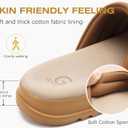 GPOS Womens Slides with Memory Foam Soft Cushioned Cozy House Slippers for Woman Comfy Open Toe Ladies Sandals Leather Slip on Bedroom Shoes Plantar Fasciitis Indoor Outdoor (8, Allkhaki)