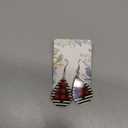 Black and White Stripe Christmas Tree Teardrop Earrings - Buffalo Plaid Christmas Tree Earrings