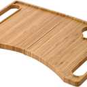 Walker Tray Table, Detachable Mobility Table Tray with Cup Holder for Walkers, Bamboo Mobility Table Fits Most Standard Folding Walkers, Portable Walker Accessories for Seniors, Easy Assembly