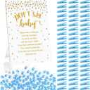 Don't Say Baby Shower Clothespin Game Boy Includes 8x11'' Standing Sign, 60 Mini Blue Clothes Pin, 60 Mini Pacifiers