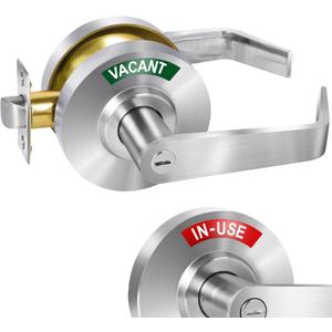 Commercial Bathroom Door Handle | Vacant Occupied Bathroom Lock for Public Restroom |Occupied Door Handle for Office/Restaurant/Hospital/Gym, ANSI Commercial Grade 2