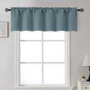 Gwine Stone Blue Valance for Windows, Small Blackout Valance Kitchen Curtains for Bathroom Basement, Modern Rod Pocket Thermal Insulated Window Treatment, 60" Wx14 L, 1 Piece