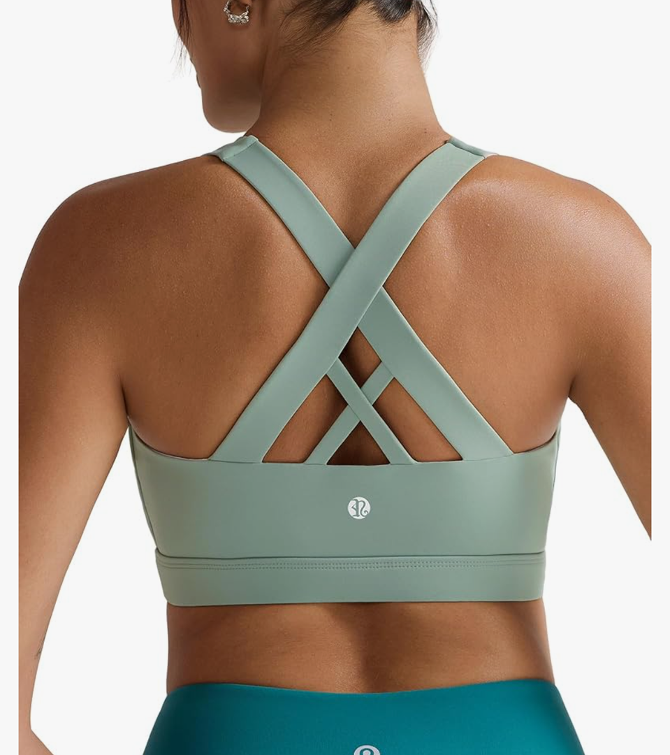 RUNNING GIRL Sports Bra for Women, Criss-Cross Back Padded Strappy Sports Bras Medium Support Yoga Bra with Removable Cups Size XS