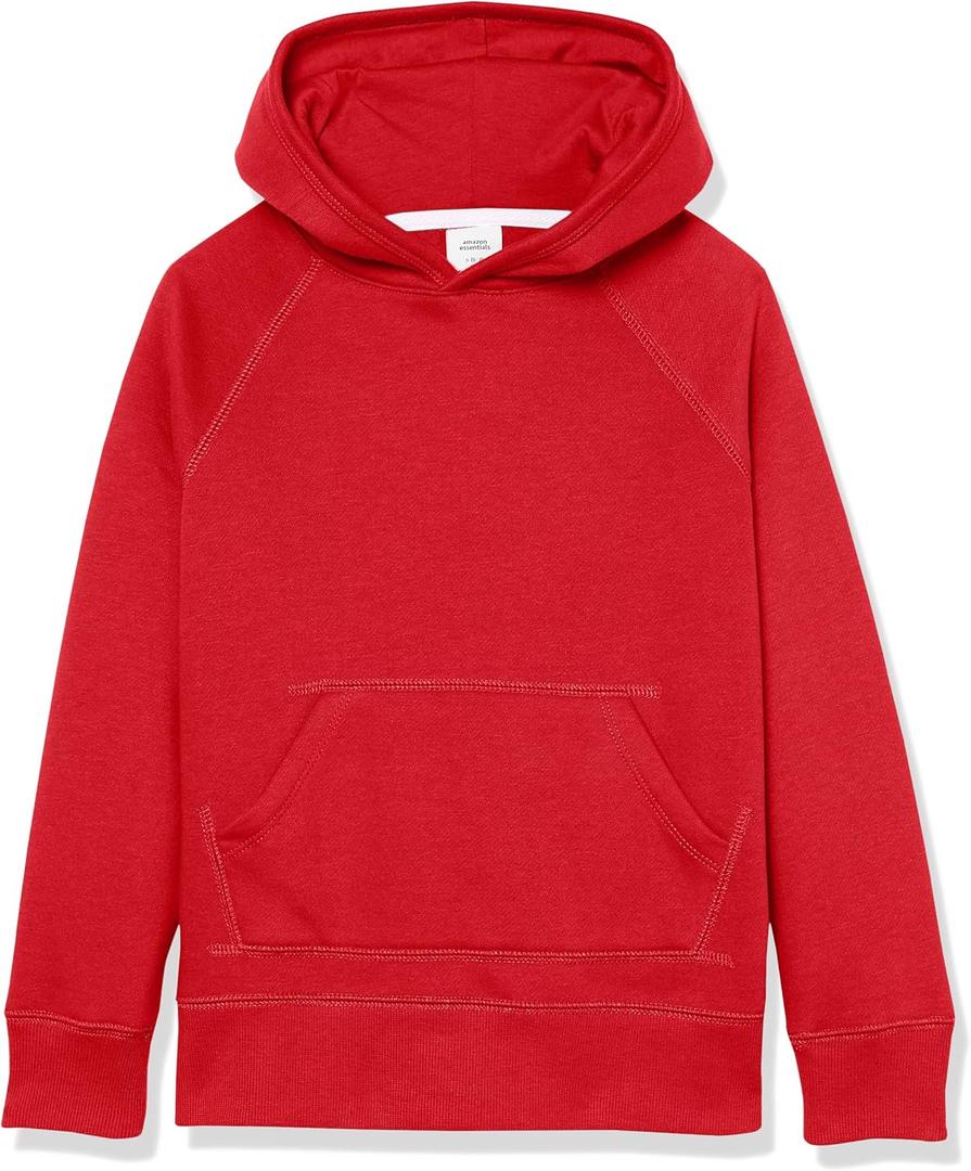 Amazon Essentials Girls and Toddlers' Pullover Hoodie Sweatshirt (XX-Large, Red)