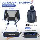 MARCHWAY Ultralight Folding Camping Chair, Heavy Duty Portable Compact for Outdoor Camp, Travel, Beach, Picnic, Festival, Hiking, Lightweight Backpacking (Dark Blue)