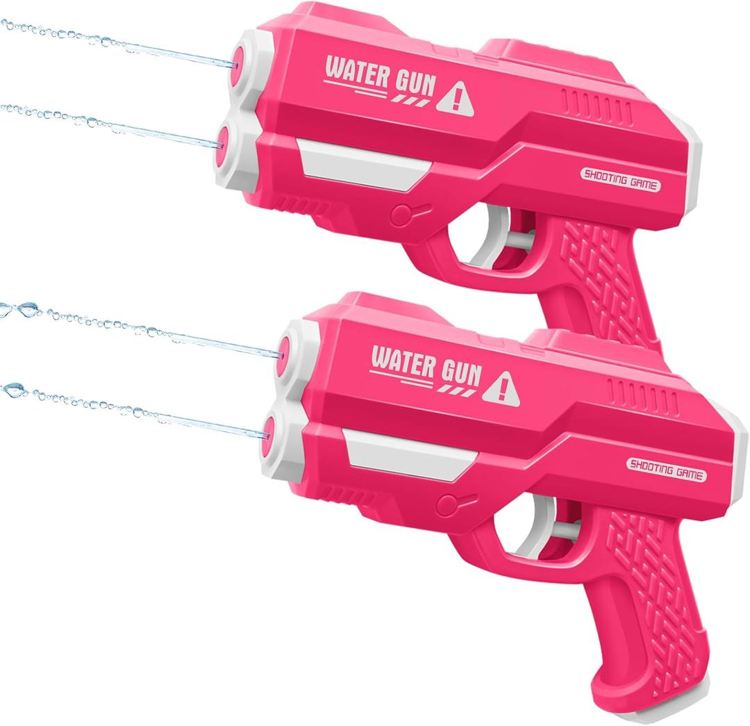 2 x Dsmile 2 Pack Water Guns for Kids Adults, Dual Nozzles Squirt Guns for Swimming Pool Beach Outdoor Water Toys for Boys Girls Children